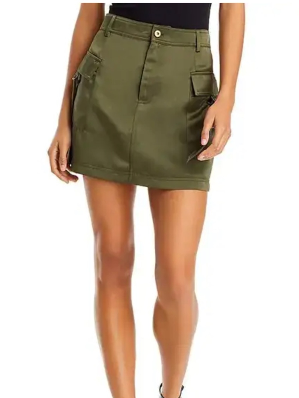 Aqua Satin Cargo mini skirt - NWT - small